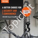 Grandininis keltuvas 2 t | 2,8 m pakėlimo aukštis | 365 N traukos jėga | G80 plieninė grandinė | 360° sukiojamas kablys - Image 9