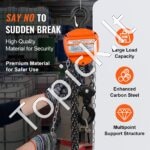 Grandininis keltuvas 2 t | 2,8 m pakėlimo aukštis | 365 N traukos jėga | G80 plieninė grandinė | 360° sukiojamas kablys - Image 7