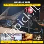 Mini rankinis grandininis keltuvas 2 t | 2,5 m pakėlimo aukštis | G80 plieninė grandinė | 360° sukiojamas kablys - Image 8