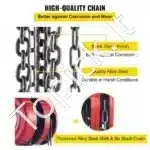 Mini rankinis grandininis keltuvas 2 t | 2,5 m pakėlimo aukštis | G80 plieninė grandinė | 360° sukiojamas kablys - Image 6