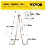 V Formos G80 Dviguba Tempimo Grandinė – 2 Šakų, 8 mm x 92 cm su 15 J Formos Kabliukų ir T Formos Kabliais - Image 3