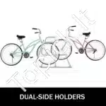 Dvigubas dviračių stovas su 10 laikiklių, grindinis laikymo stovas garažui ir kiemui - Image 3