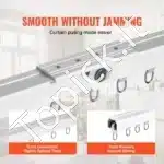 5,4 m lubų užuolaidų bėgelis su kabliukais ir laikikliais - Image 6