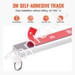 Tvirta lubinė užuolaidų bėgelio sistema 300 cm su kabliukais - Image 7