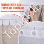 Tvirta lubinė užuolaidų bėgelio sistema 300 cm su kabliukais - Image 5