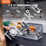 Metalo tekinimo staklės 500 W | 18 × 36 cm stalinis modelis su HT200 ketaus korpusu, 0–2200 aps./min, M0.5–M2.5 sriegiai - Image 8