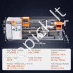 Metalo tekinimo staklės 500 W | 18 × 36 cm stalinis modelis su HT200 ketaus korpusu, 0–2200 aps./min, M0.5–M2.5 sriegiai - Image 3