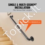 Metaliniai retro stiliaus turėklai, 60 cm ilgis, iki 200 kg apkrova - Image 3