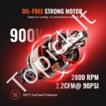 900 W tylus bealyvinis oro kompresorius – 18 L bakas, 70 dB garsumo, 230 V - Image 8