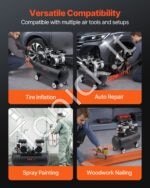 2 AG (2 HP) tylus bealyvinis oro kompresorius – 75 L bakas, 125 PSI, 78 dB - Image 4