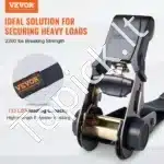 4 vnt. ≈ 25 mm × 4,57 m tvirtinimo diržai su ratukine sagtimi ir S-kabliais - Image 8