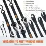 4 vnt. ≈ 25 mm × 4,57 m tvirtinimo diržai su ratukine sagtimi ir S-kabliais - Image 5