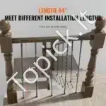 Matinė juoda plieninė tvorelės baliustrada 56 x 56 x 1122 mm - Image 7