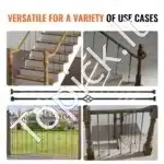 Matinė juoda plieninė tvorelės baliustrada 56 x 56 x 1122 mm - Image 4