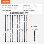 Matinė juoda plieninė tvorelės baliustrada 56 x 56 x 1122 mm - Image 3