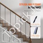 Matinės juodos 1122 mm (44") plieninės spiralinės baliustrados komplektas su kojelėmis ir tvirtinimo varžtais - Image 7