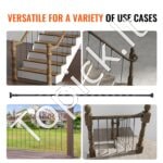 Matinės juodos 1122 mm (44") plieninės spiralinės baliustrados komplektas su kojelėmis ir tvirtinimo varžtais - Image 5