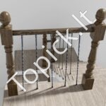 Matinės juodos 1122 mm (44") plieninės spiralinės baliustrados komplektas su kojelėmis ir tvirtinimo varžtais - Image 3