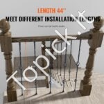 Matiniai juodi metaliniai turėklai 112,2 × 5,6 × 5,6 cm - Image 8