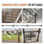 Matiniai juodi metaliniai turėklai 112,2 × 5,6 × 5,6 cm - Image 5