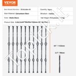 Matiniai juodi metaliniai turėklai 112,2 × 5,6 × 5,6 cm - Image 4