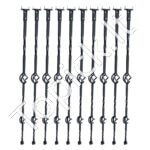 Matiniai juodi metaliniai turėklai 112,2 × 5,6 × 5,6 cm - Image 2