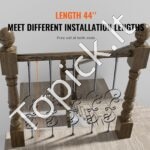 Matinis juodas metalinis turėklų stulpelis laiptams 111,8 cm - Image 7