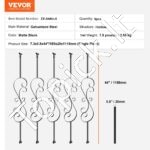 Matinis juodas metalinis turėklų stulpelis laiptams 111,8 cm - Image 3