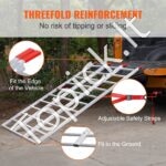 195,6 × 137,9 × 3,8 cm trijų dalių sulankstoma aliuminė pakrovimo rampa – 700 kg keliamoji galia - Image 4