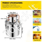 Įvairių stipriųjų gėrimų ir vandens distiliatorius - 12 L – Kompaktiška nerūdijančio plieno ir vario sistema - Image 3