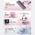 Universalus rožinis terminis presas 30×38 cm – 5-in-1 sublimacijos ir termo spaudos įrenginys - Image 5