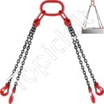 4 grandžių kėlimo grandinė su kabliais, 8 mm, 1,5 m