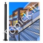 Matinis juodas plieninis turėklų stulpelis 91,44 × 5,08 × 5,08 cm