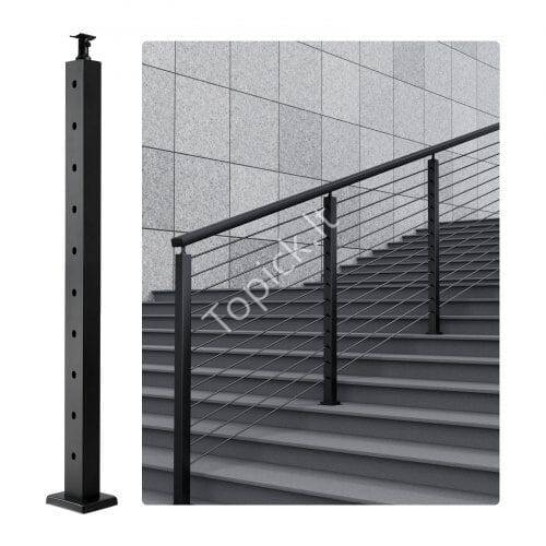 us2F1JZLGZ91455HV8GHUV02Fgoods_img-v12Fcable-railing-post-m100-1.2.jpg Aliuminio turėklų stulpelis 91,44 x 5,08 x 5,08 cm su kampiniu 30° skylės išdėstymu - Image 1
