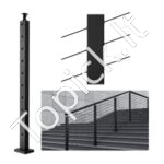 Juodas nerūdijančio plieno turėklų stulpelis 91,44 × 2,54 × 5,08 cm