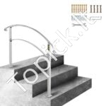 Kalto geležies laiptų turėklas, matinės baltos spalvos, atsparus korozijai ir tvirtas