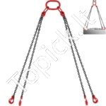 4 grandžių kėlimo grandinė su kabliais, 8 mm, 3 m