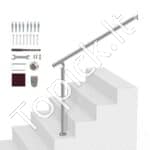 Metaliniai lauko laiptų turėklai, 103 cm ilgis, iki 3 pakopų, juodi