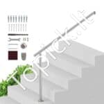 Metaliniai laiptų turėklai, 120 cm ilgis, iki 3 pakopų, juodi