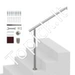 Metaliniai laiptų turėklai, 80 cm ilgis, iki 3 pakopų, juodi