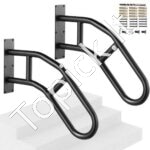 Metaliniai sieniniai turėklai laiptams, 2 vnt., 73,7 cm ilgis, skirti 1–3 pakopoms