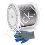 6,35 mm nerūdijančio plieno lynas 76,2 m (7x19)