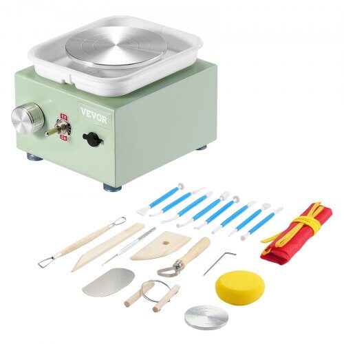us2FETLPJMNXWJBSCU1O5V22Fgoods_img-v12Fpottery-wheel-machine-m100-1.2.jpg Mini elektrinis keramikos žiedimo ratas (320 aps./min, žalias) - Image 1