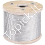 4,8 mm x 76 m T304 nerūdijančio plieno trosas, 7×19 konstrukcija