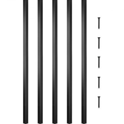 Paklotų statramsčiai, 101 pakuotė Metaliniai paklotų verpstės, 26 "x0.75" laiptų statramsčiai su varžtais, aliuminio lydinio paklotų turėklai mediniams ir kompozitiniams paklotams, kvadratiniai statramsčiai, skirti laiptų paklotui, verandai