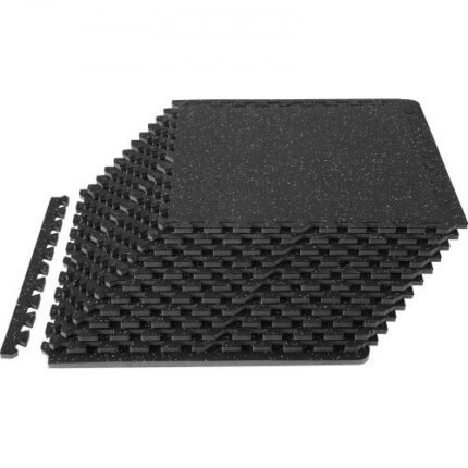 EVA Putų Grindų Kilimėlių Rinkinys 12 dalių – 61 x 61 cm, Juodas ir Pilkas