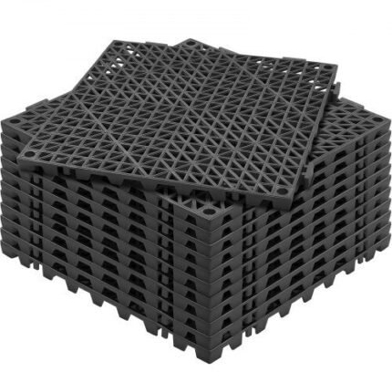 PVC grindų plytelės 30×30 cm, 12 vnt., juodos