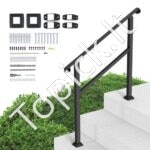 Metaliniai laiptų turėklai su skersine atrama, 101,6 cm ilgis, 2–3 pakopoms