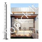 Nerūdijančio plieno turėklų stulpelis su horizontaliomis angomis, 91 x 2,5 x 5 cm, 10 skylučių, sidabrinės spalvos