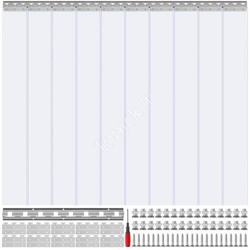 us2FPZMLPZXPTLGGHX33AV02Fgoods_img-v12Fstrip-curtain-m100-1.2.jpg 152,4 × 213,4 cm PVC juostinė durų užuolaida – 6 plonos 2 mm juostos (10 vnt.) - Image 1